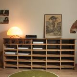 Meuble de métier à casiers vintage en bois