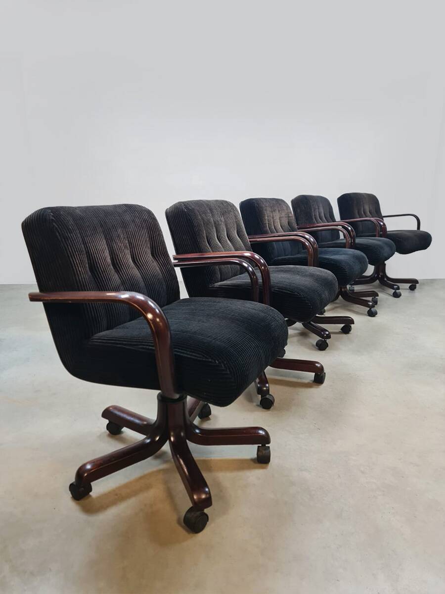 Vintage swivel office desk chair 'Chocolat brown'