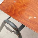 Eromes oak and grey-green chair with hooks