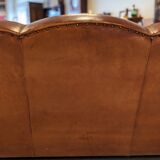 Leather club 3 places sofa 50s
