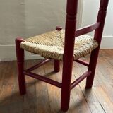 Chaise en bois et paille