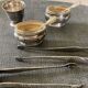Chic vintage table set in silver-plated metal