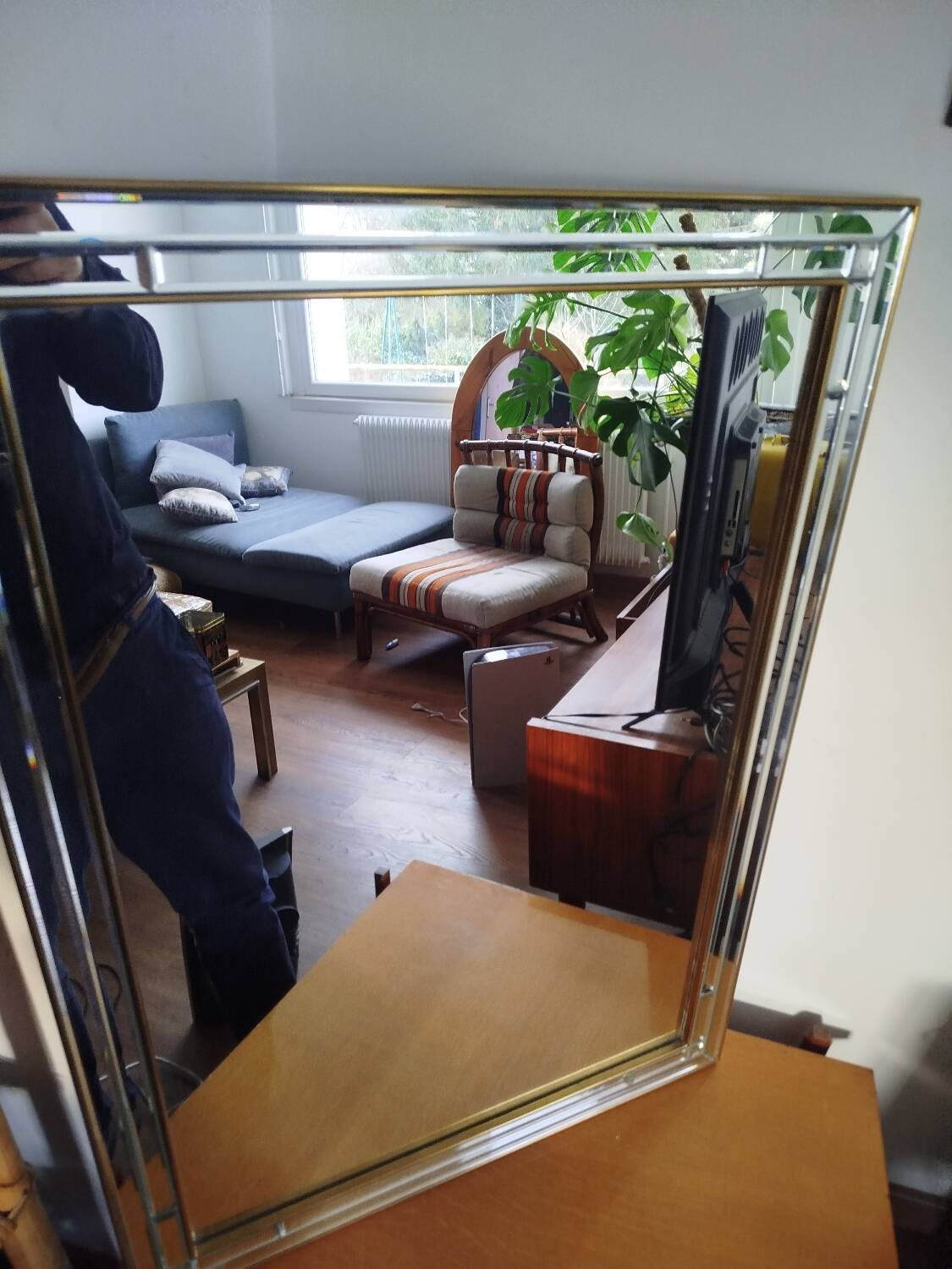 Bevelled Grand Mirror Deknudt, 1970s