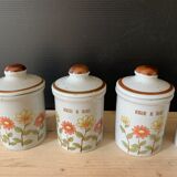 5 vintage spice pots