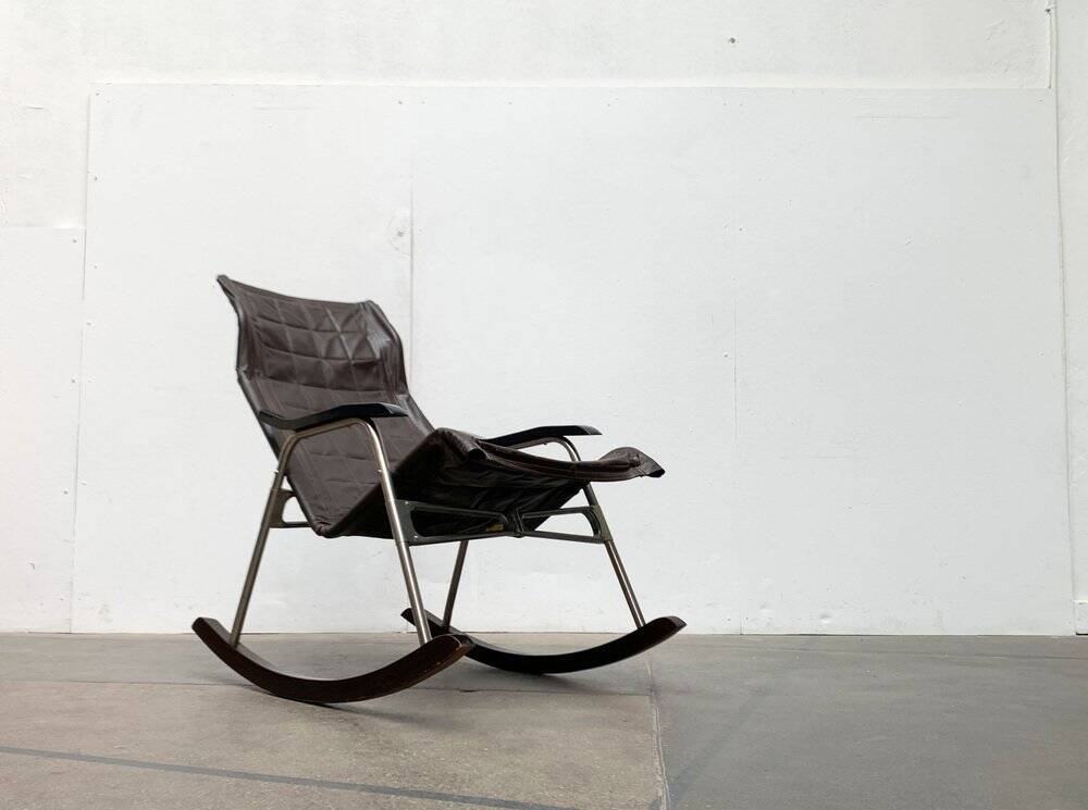 Mid-century Japanese space age folding rocking chair by Takeshi Nii, 1960s