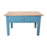 Wooden coffee table and blue legs