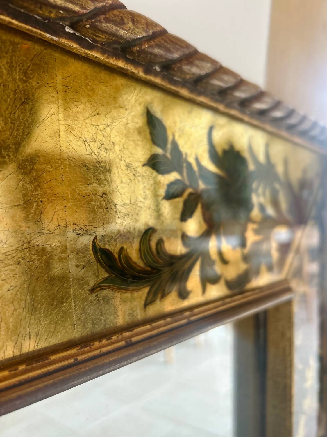 Italian mirror painting under glass