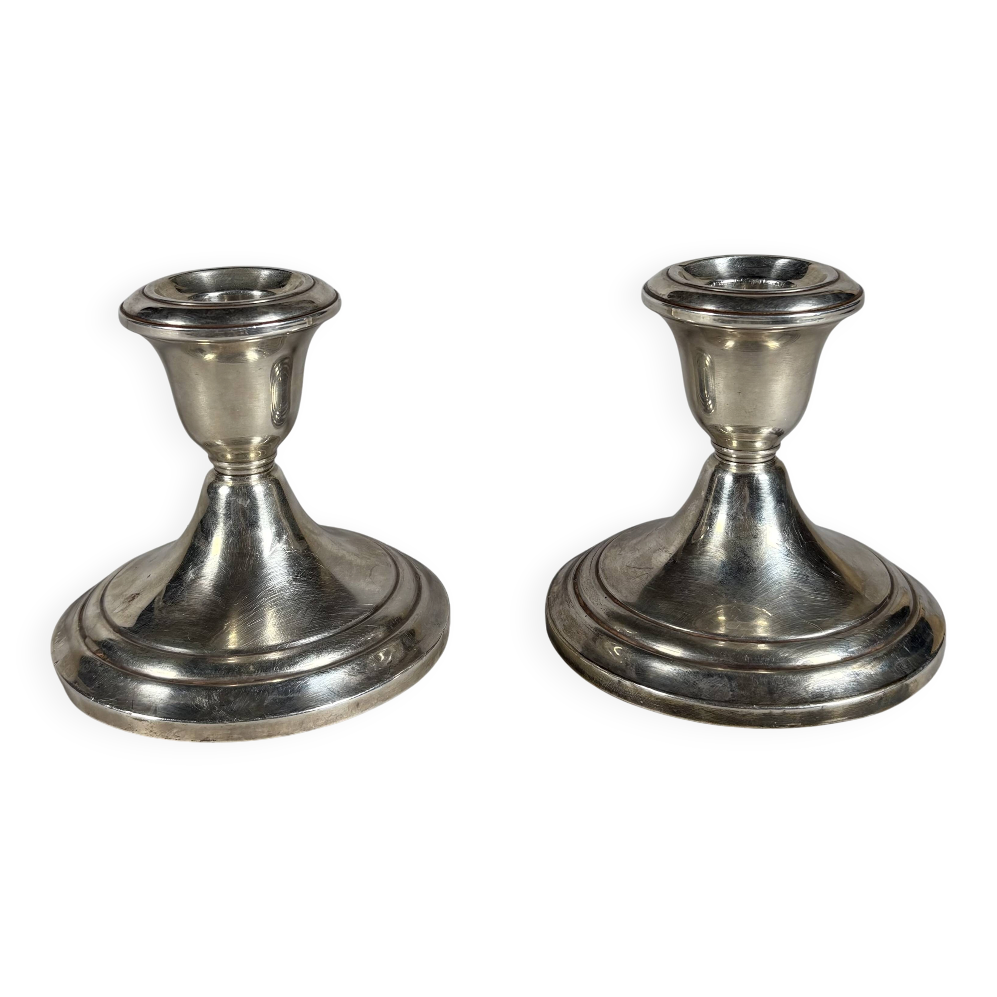 Pair of 925 American silver candlesticks