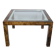 Table basse design Aldo Tura, en verre, cuir de chèvre et parchemin – Table d'appoint 1978