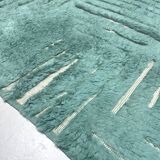 Moroccan Berber rug Beni Ouarain emerald blue 3x2.12m