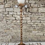 Art Deco turned wood floor lamp 1960