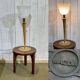 Mazda lamp from the 1960s, sheet metal base and wooden stem