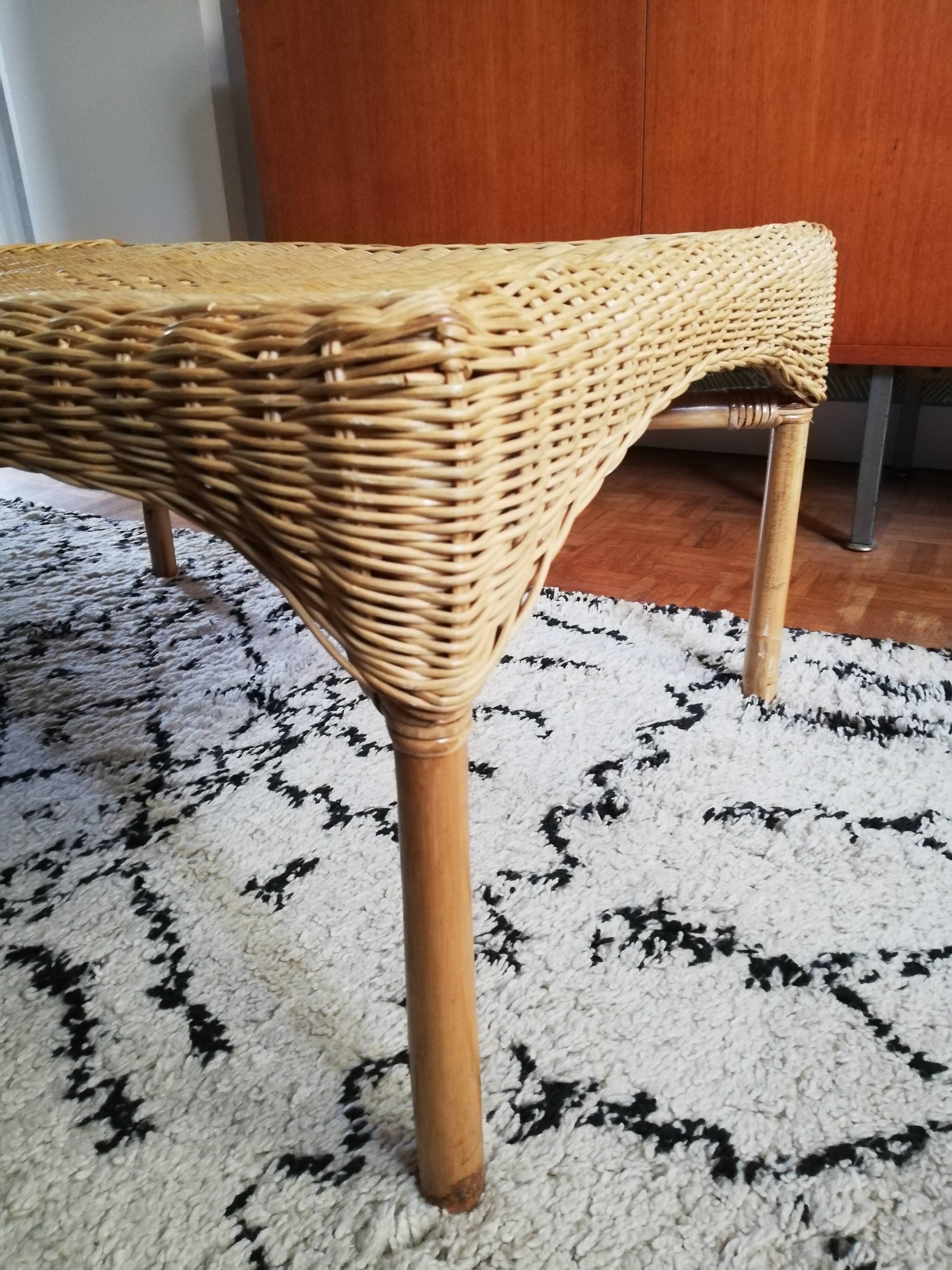 Rattan and wicker coffee table