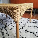 Rattan and wicker coffee table