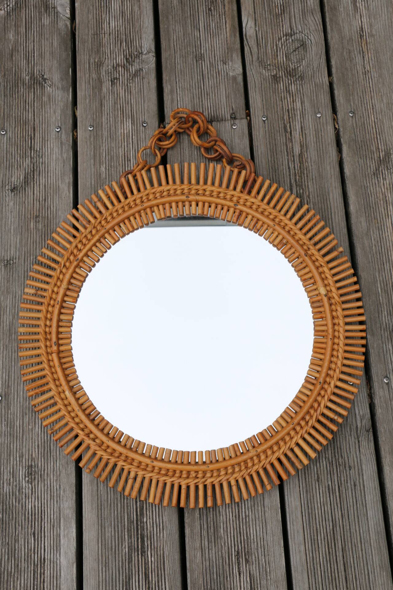 Rattan sun mirror 530mm