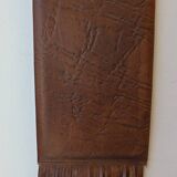 Leather Mirror, attributed to Uno & Östen Kristiansson, Luxus Vittsjö, circa 1970