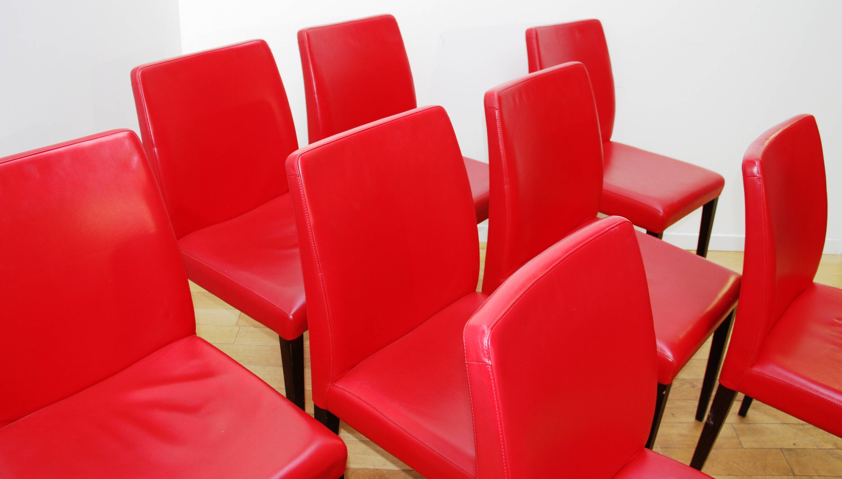 Set of 8 Liz chairs, Poltrona Frau