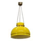 1970s Yellow Glass Pendant Light , Czechoslovakia