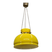 1970s Yellow Glass Pendant Light , Czechoslovakia