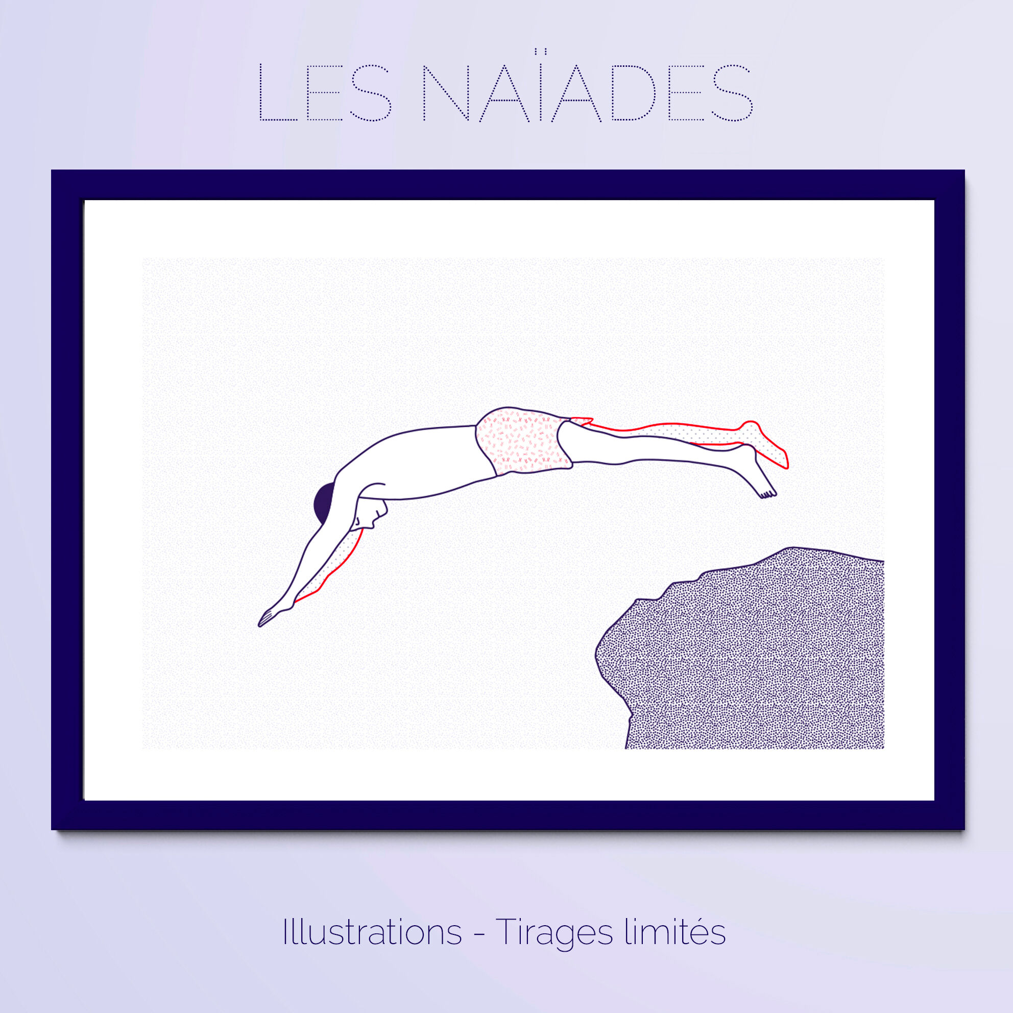 Illustration A4 naiade no. 6/8 brittany bather sea