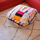 Colorful berber beery poufs azilal 60 x 60 x 20 cm