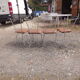 4 chaises vintage chrome et skai marron clair