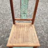 Table and chairs art deco wood and pastel