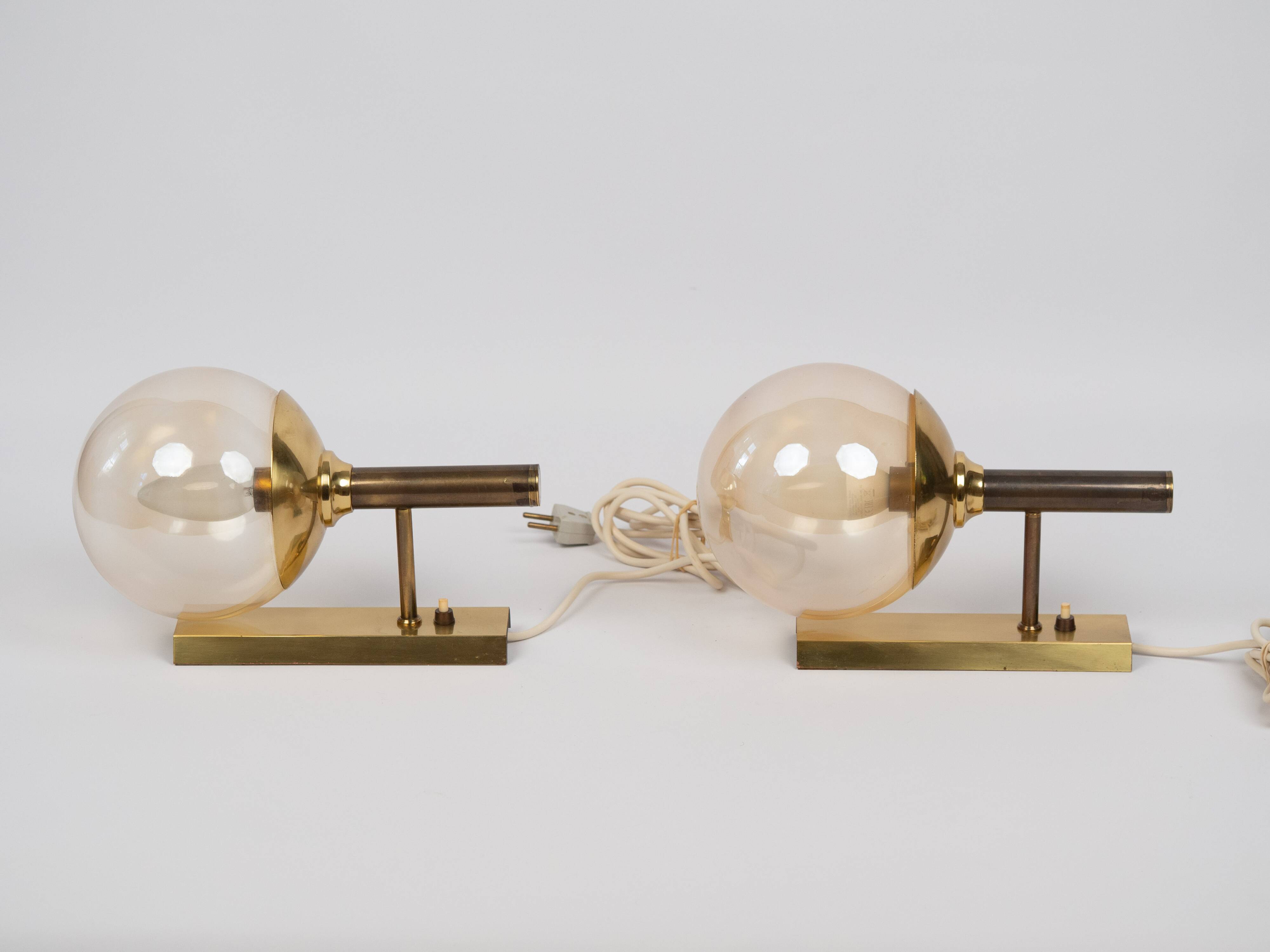 Pair of 2 danish vintage wall lamps by Svend Mejlstrom