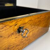 Biedermeier Box in Ice Birch and Brass, Germany, 1840s