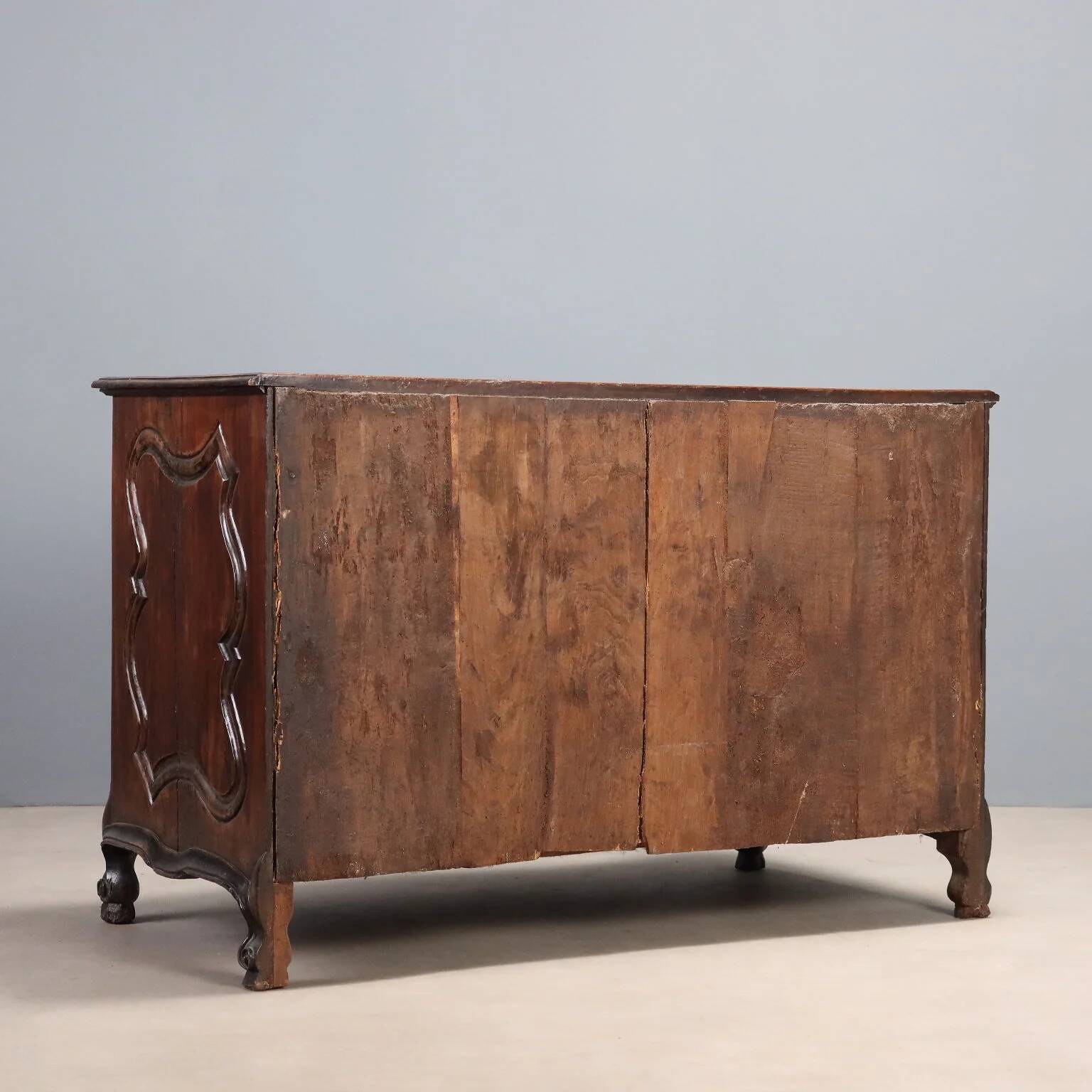 Antique baroque walnut commode, France, 18th century