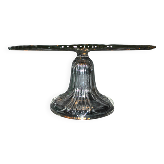 Pie dish guéridon pastry table in molded glass portieux model hugo from 1914