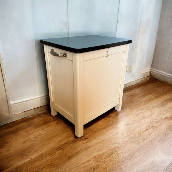 Tabouret coffre en Formica vintage années 50