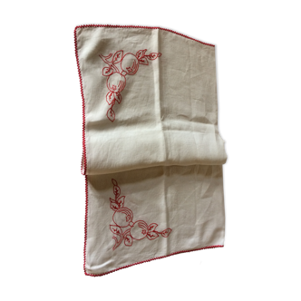 Old embroidered cotton tablecloth