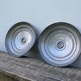 Pair of industrial pendant lamp JT in gray metal / vintage luminaire