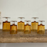 6 LUMINARC amber "rider" glasses