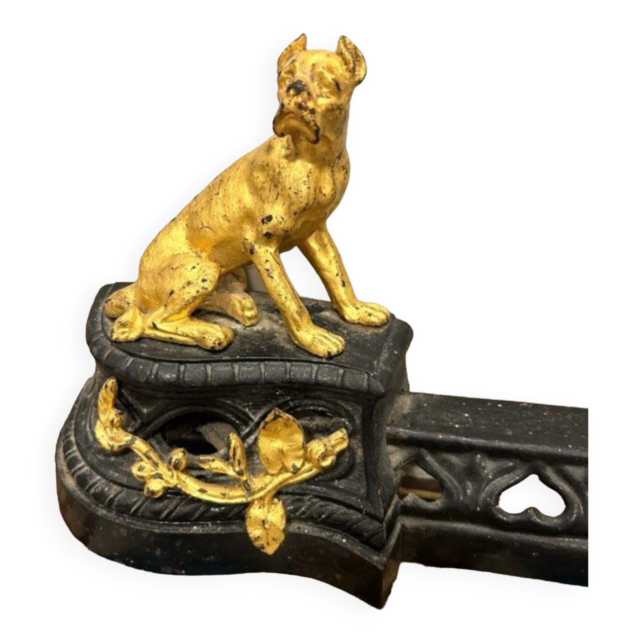 Chenet cheminée chiens XIXème