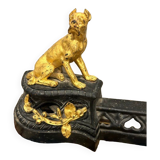 19th century dog fireplace andiron