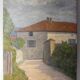 Painting landscape stamp of the artist's studio circa 1940