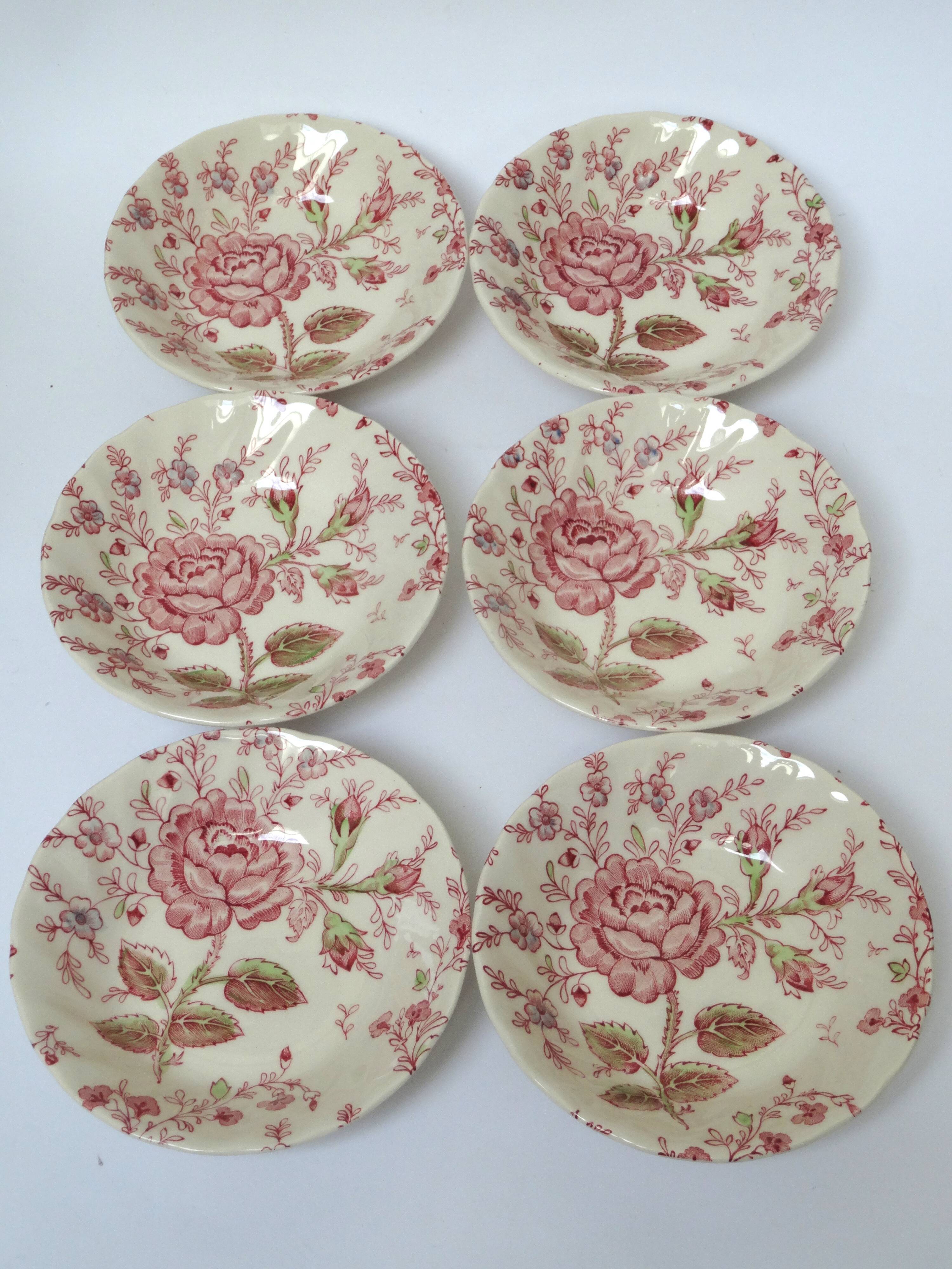 6 coupelles creuses Rose Chintz Johnson Brothers