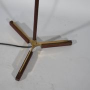Teak Tripod Micheline Floor Lamp from Brass by JT Kalmar for Kalmar, 1950s