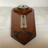 Art deco geometric barometer and thermometer