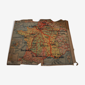 Carte scolaire de géographie - Armand Colin - France Chemins de Fer