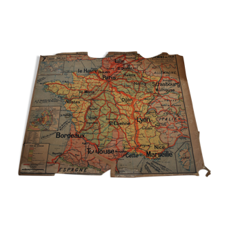 Geography school map - Armand Colin - France Railways