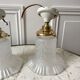 Pair of tulip wall lamps in molded glass on porcelain support 20s