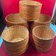 Set of 5 chinese pot covers in wicker and split bamboo