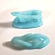 Vallerysthal easter rabbit box in blue opaline from 1900