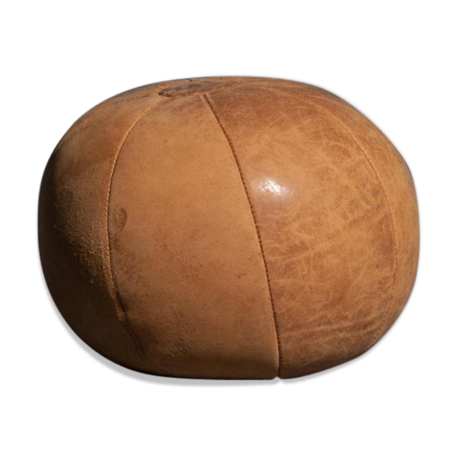 Vintage medicine balloon in dark brown leather, 2 Kg