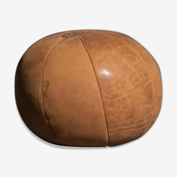 Vintage medicine balloon in dark brown leather, 2 Kg