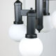 Vintage Geometric Black and Opaline Glass Ceiling Lamp