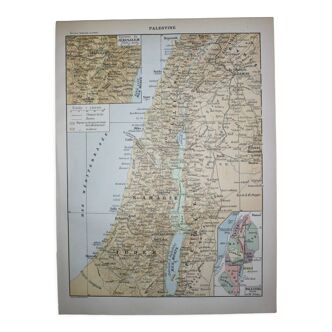 Lithograph • Palestine, map, Jesus, religion • Original lithograph from 1898